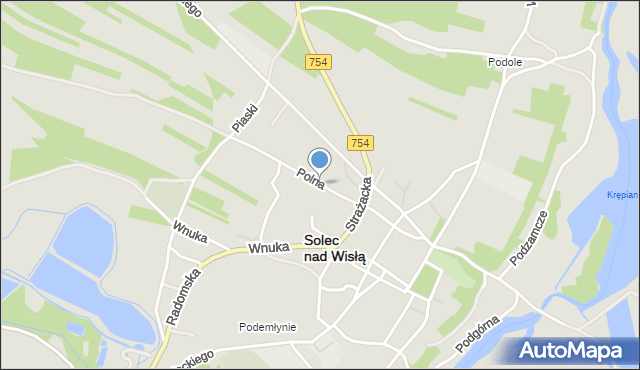 Solec nad Wisłą, Polna, mapa Solec nad Wisłą