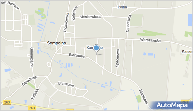 Sompolno, Powstańców Wielkopolskich, mapa Sompolno