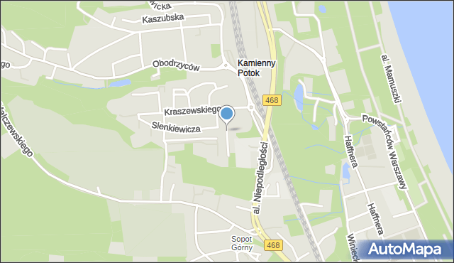 Sopot, Podgórna, mapa Sopotu