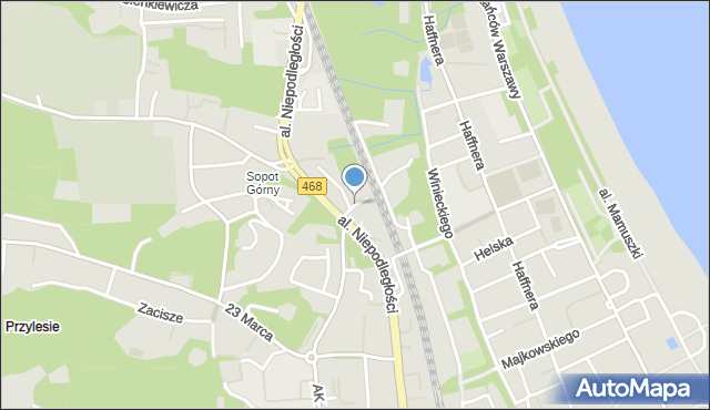 Sopot, Pokorniewskiego Tomasza, mapa Sopotu