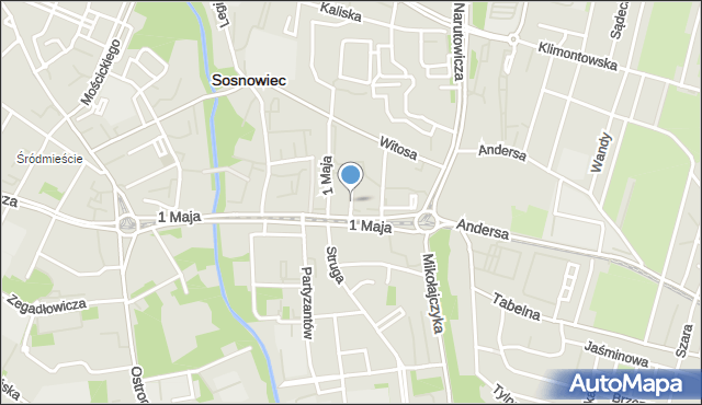 Sosnowiec, Pogotowia, mapa Sosnowca
