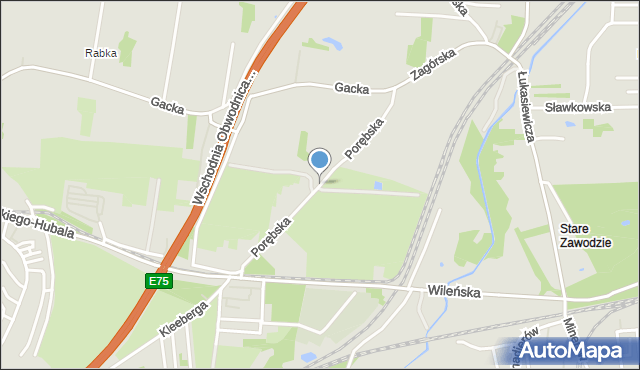 Sosnowiec, Porębska, mapa Sosnowca