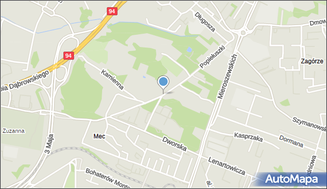 Sosnowiec, Popiełuszki Jerzego, bł. ks., mapa Sosnowca