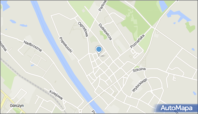 Śrem, Podgórna, mapa Śrem