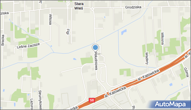 Stara Wieś gmina Nadarzyn, Południowa, mapa Stara Wieś gmina Nadarzyn