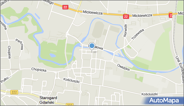 Starogard Gdański, Podgórna, mapa Starogard Gdański