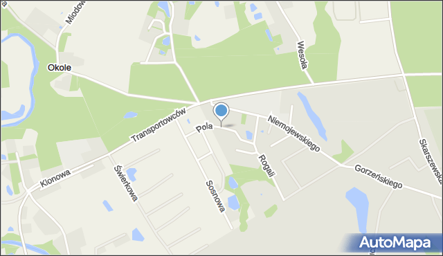 Starogard Gdański, Pola Wincentego, mapa Starogard Gdański