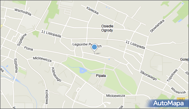 Staszów, Powstańców Styczniowych, mapa Staszów