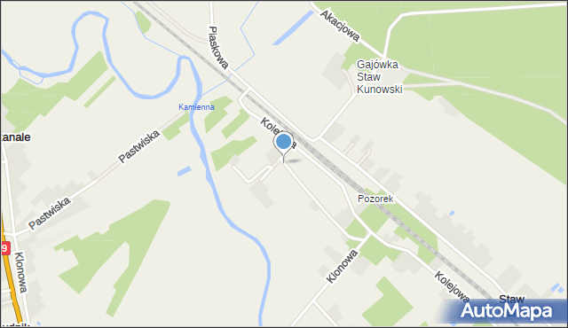 Staw Kunowski, Polna, mapa Staw Kunowski