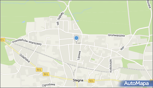 Stegna powiat nowodworski, Powstańców Warszawy, mapa Stegna powiat nowodworski