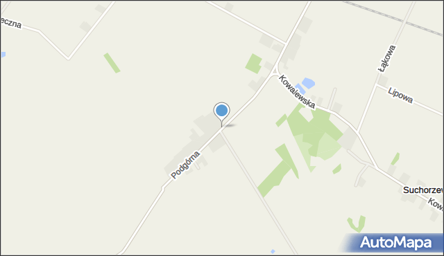 Suchorzew, Podgórna, mapa Suchorzew