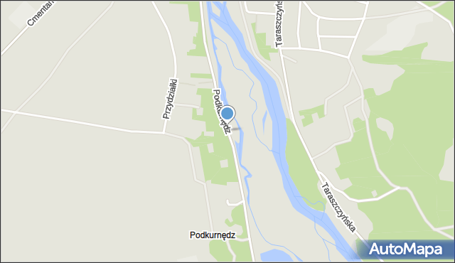 Sulejów powiat piotrkowski, Podkurnędz, mapa Sulejów powiat piotrkowski