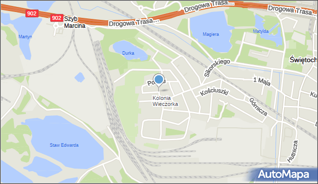 Świętochłowice, Pokoju, mapa Świętochłowice