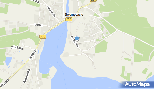 Swornegacie, Podgórna, mapa Swornegacie