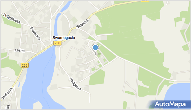 Swornegacie, Podleśna, mapa Swornegacie
