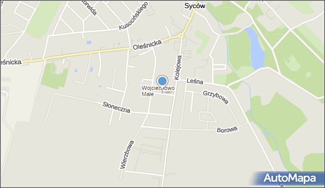 Syców, Powstańców, mapa Syców