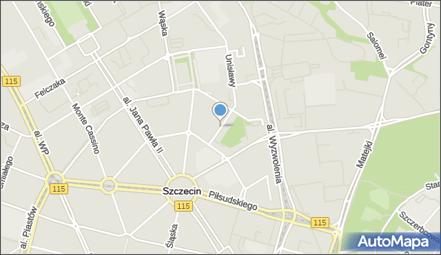 Szczecin, Podhalańska, mapa Szczecina