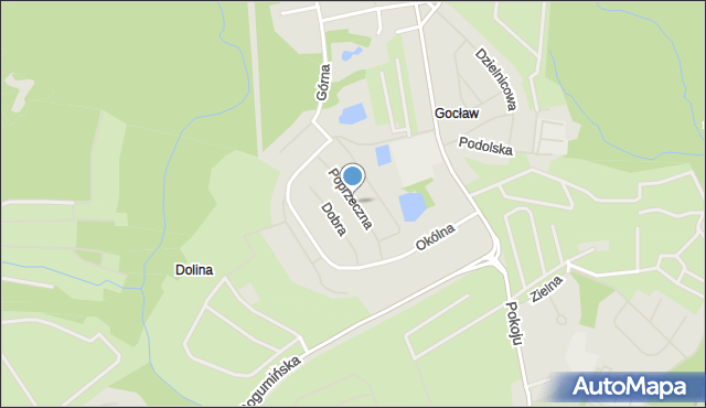 Szczecin, Poprzeczna, mapa Szczecina