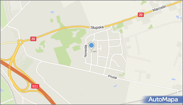 Szczecinek, Poświatowskiej Haliny, mapa Szczecinek