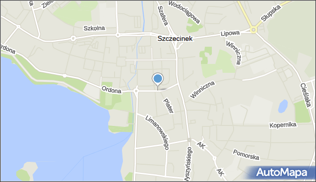 Szczecinek, Powstańców Wielkopolskich, mapa Szczecinek