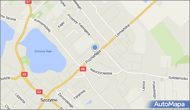 Szczytno, Poznańska, mapa Szczytno