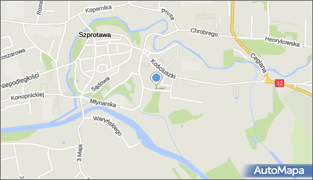 Szprotawa, Poznańska, mapa Szprotawa