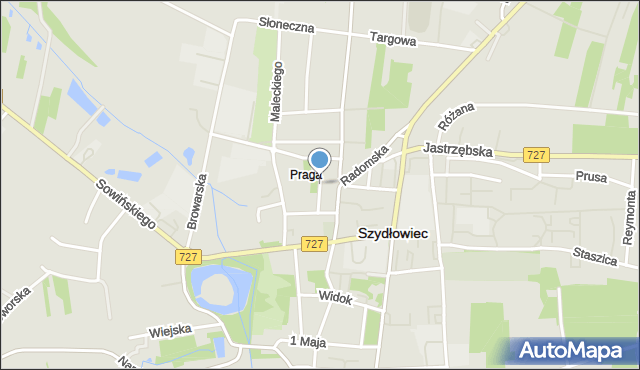 Szydłowiec, Poprzeczna, mapa Szydłowiec