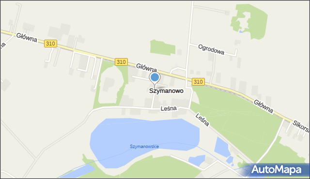 Szymanowo gmina Śrem, Podgórna, mapa Szymanowo gmina Śrem