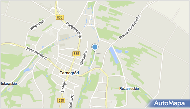 Tarnogród, Podwale, mapa Tarnogród