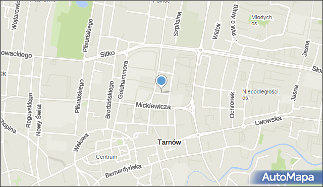 Tarnów, Powroźnicza, mapa Tarnów