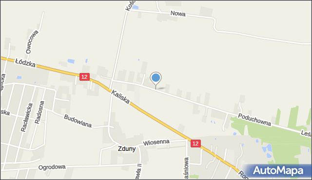 Tłokinia Kościelna, Poduchowna, mapa Tłokinia Kościelna