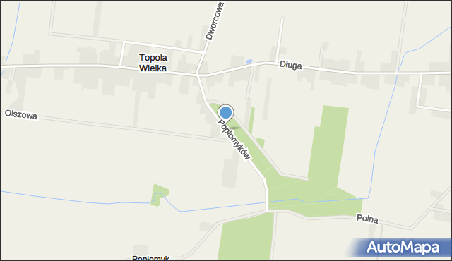 Topola Wielka, Popłomyków, mapa Topola Wielka