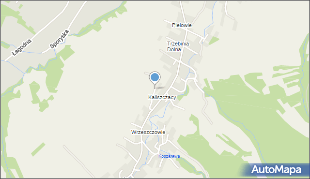 Trzebinia gmina Świnna, Potoczna, mapa Trzebinia gmina Świnna