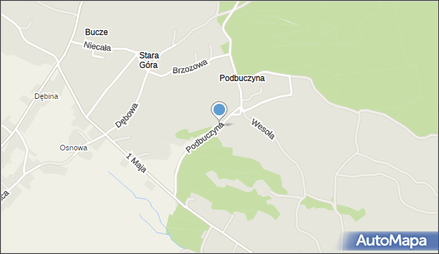 Trzebinia powiat chrzanowski, Podbuczyna, mapa Trzebinia powiat chrzanowski