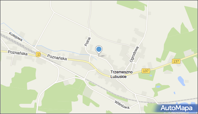 Trzemeszno Lubuskie, Polna, mapa Trzemeszno Lubuskie