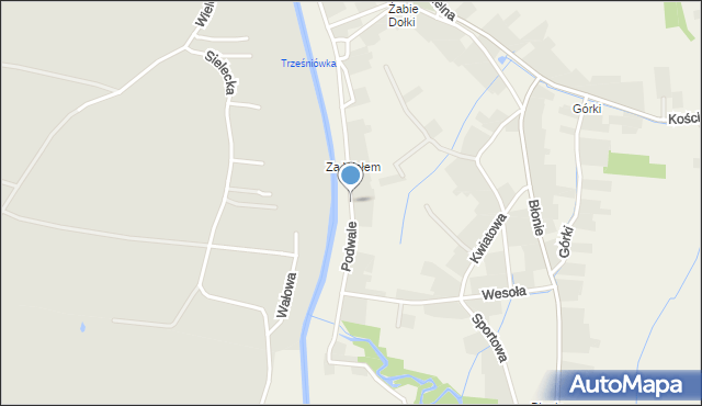 Trześń gmina Gorzyce, Podwale, mapa Trześń gmina Gorzyce