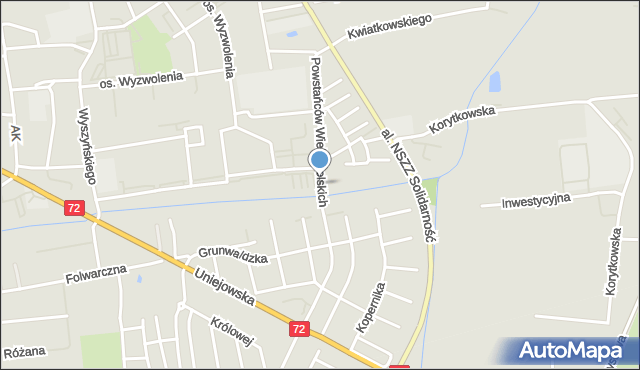 Turek, Powstańców Wielkopolskich, mapa Turka