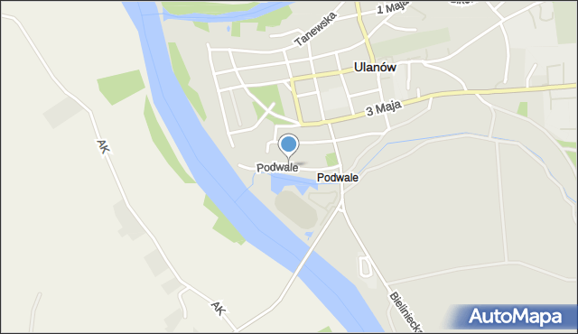 Ulanów powiat niżański, Podwale, mapa Ulanów powiat niżański