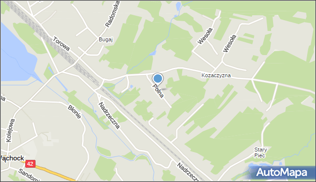 Wąchock, Polna, mapa Wąchock