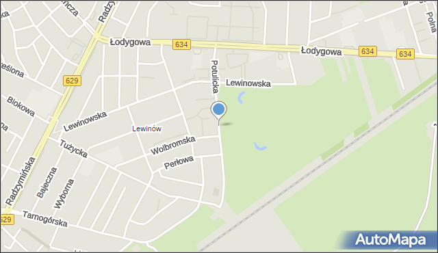 Warszawa, Potulicka, mapa Warszawy