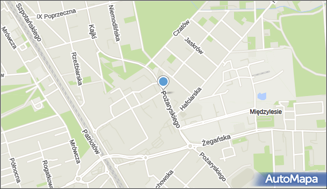 Warszawa, Pożaryskiego Mieczysława, mapa Warszawy