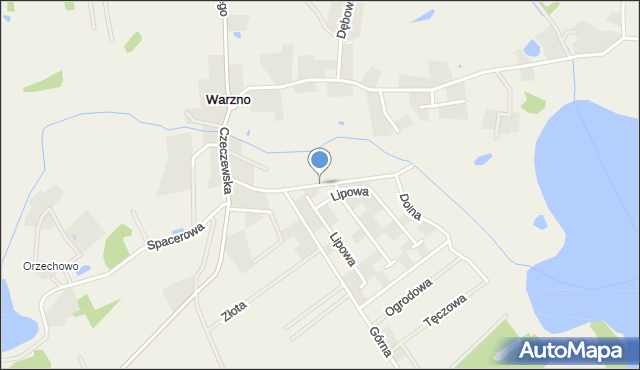 Warzno, Polna, mapa Warzno