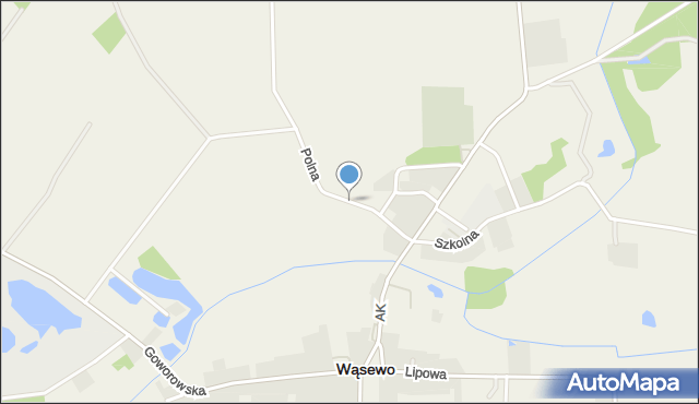 Wąsewo powiat ostrowski, Polna, mapa Wąsewo powiat ostrowski