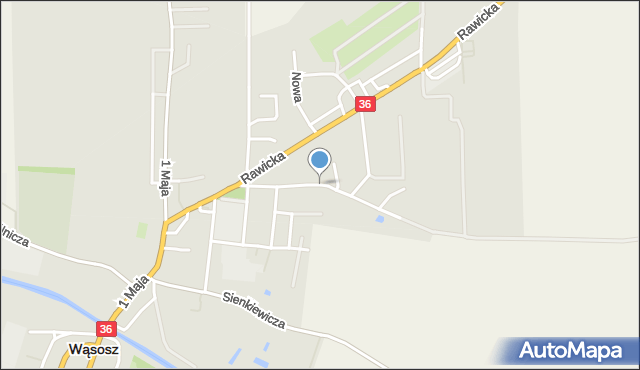 Wąsosz powiat górowski, Powstańców Styczniowych, mapa Wąsosz powiat górowski