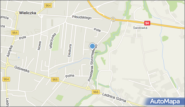 Wieliczka, Powstania Styczniowego, mapa Wieliczka