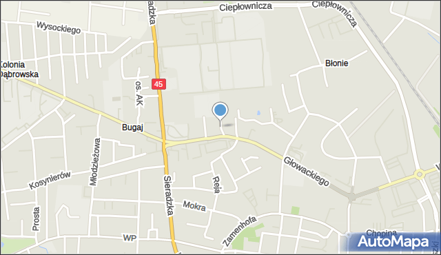 Wieluń, Północna, mapa Wieluń
