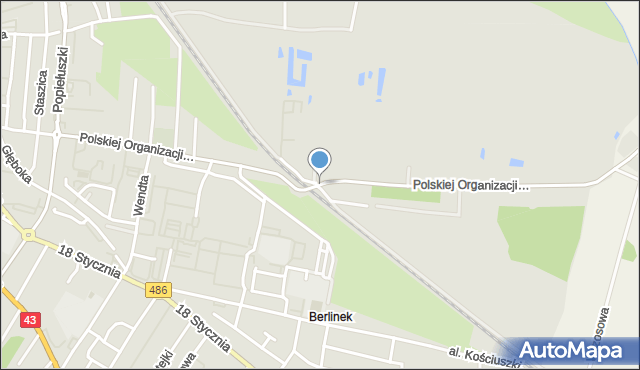 Wieluń, Polskiej Organizacji Wojskowej, mapa Wieluń