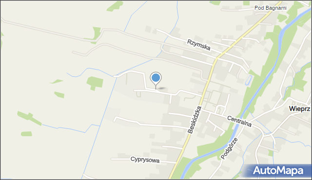 Wieprz powiat wadowicki, Pogodna, mapa Wieprz powiat wadowicki