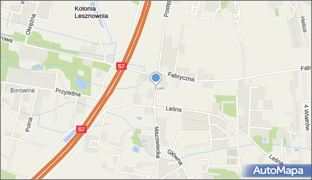 Wilcza Góra gmina Lesznowola, Postępu, mapa Wilcza Góra gmina Lesznowola