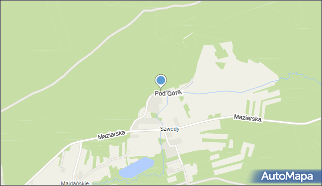 Wilcza Wola gmina Dzikowiec, Pod Górą, mapa Wilcza Wola gmina Dzikowiec